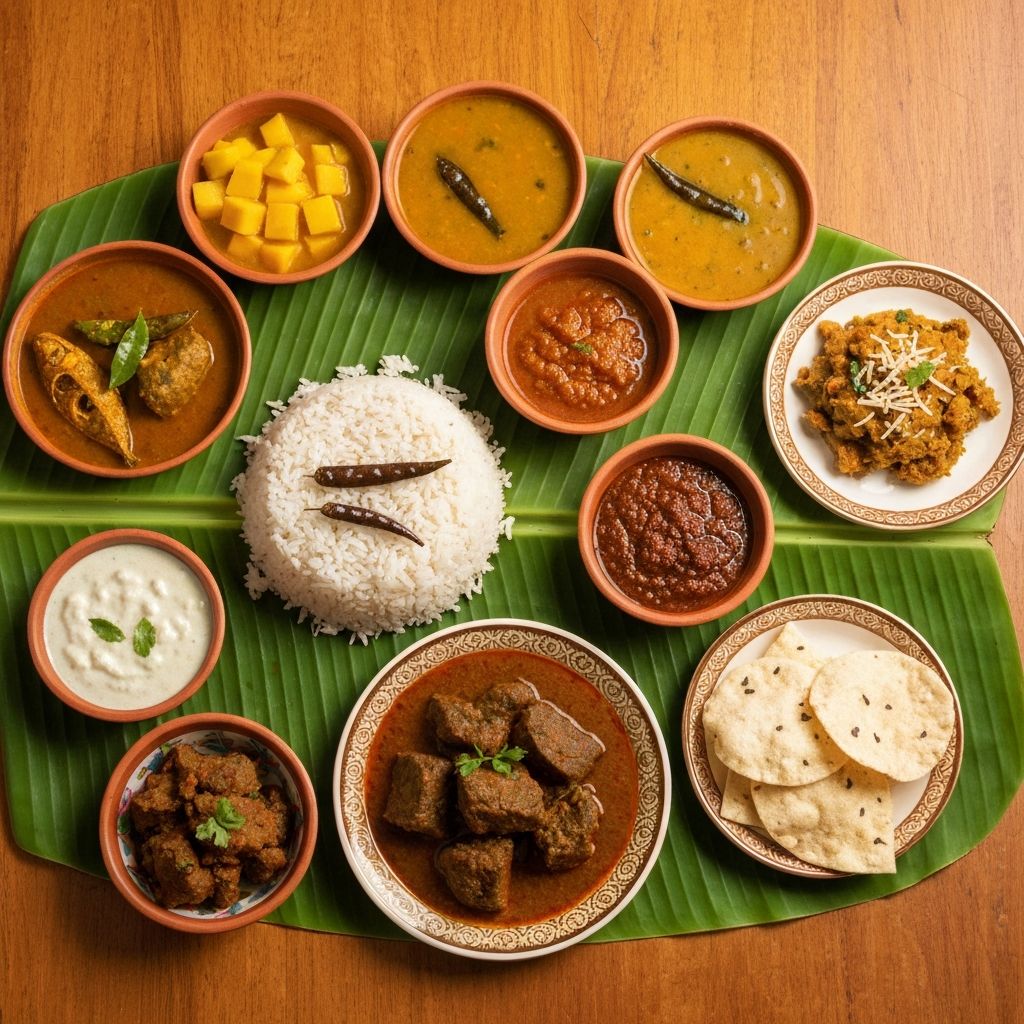 Kerala cuisine spread